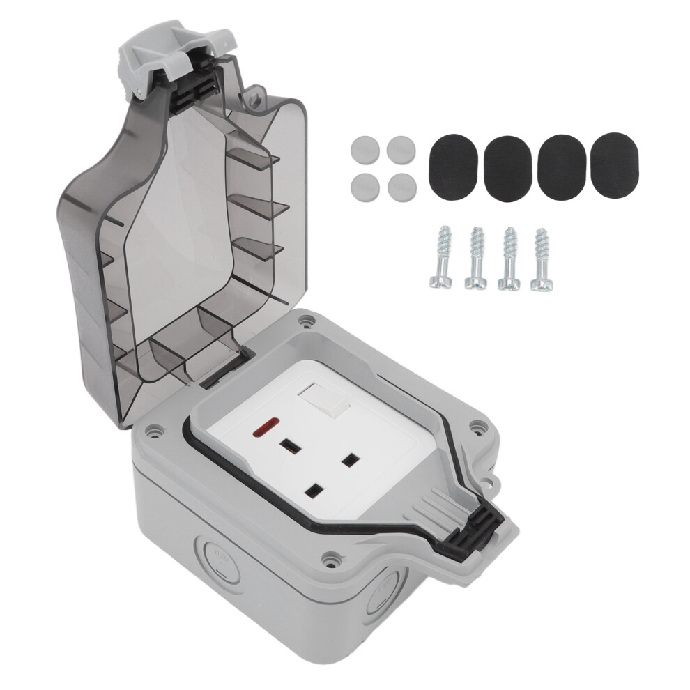 Outdoor Plug Socket, Lockable Weatherproof Power Outlet For Workshop Patio, 15A 250V Ip66 Waterproof Socket, Robust Abs Copper Construction For Versat 9454554536682
