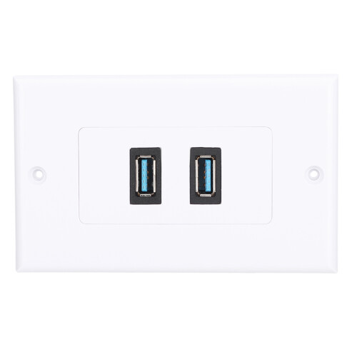 Πλάκα τοίχου HDMI και USB3.0 για εντοιχισμένη εγκατάσταση, υποστήριξη 4K HDMI, πρίζα 2