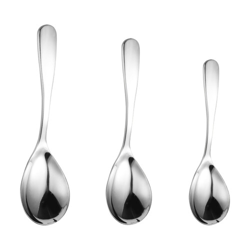 Cuillères à soupe rondes en acier inoxydable,-taille moyenne 1