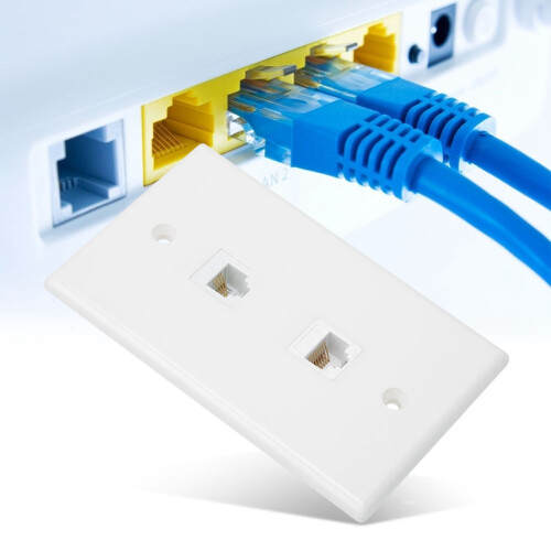 Επίτοιχη βάση 2 θυρών Cat6 Ethernet, δεν απαιτείται χειροκίνητη καλωδίωση, εξοπλισμένη 2