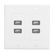 Toma de carga USB premium para decoración de hoteles y hogares, panel ABS para montaje en pared en color blanco con solución de gestión de cables,