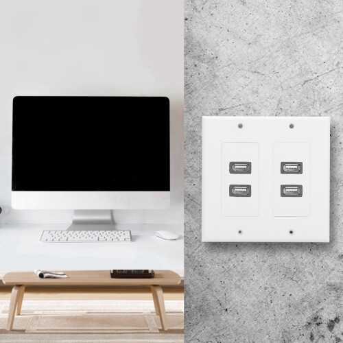 Πρίζα φόρτισης USB Premium για διακόσμηση ξενοδοχείου και σπιτιού, επιτοίχιο πάνελ ABS 1