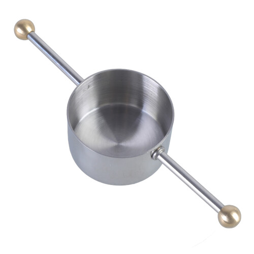 2pcs Bartenders Measuring Cup Double Beads Stainless-Silver
