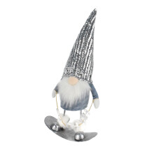 Figurines de Gnomes de ski à paillettes, poupées en peluche,
