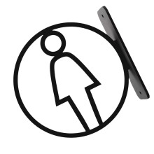 Contemporary Toilet Identification Plaque-black schoolgirl