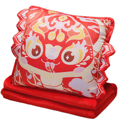 Snake Mascots Pillow Quilts Double-Use Pillow Folding Air-Red 3