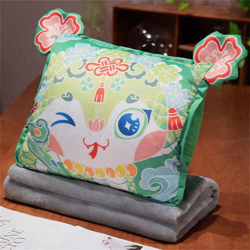 Snake Mascots Pillow Quilts Double-Use Pillow Folding Air-Red 3 1