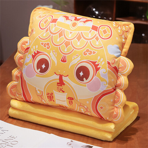 Snake Mascots Pillow Quilts Double-Use Pillow Folding Air-Red 3 2