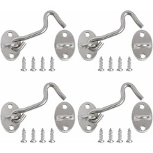 Gancho de aço maciço com olhal para janelas, material revestido a pó antiferrugem para privacidade e segurança, fácil instalação para ampla