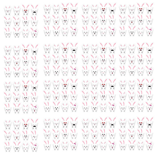 120Pcs Easters Rabbit Cupcake Decorations Elegant Rabbit Cupcake