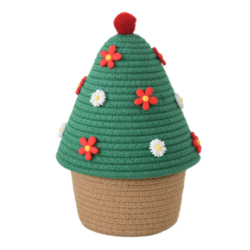 Handwoven Basket Woven Cotton Rope Storage Bin for-Style 7
