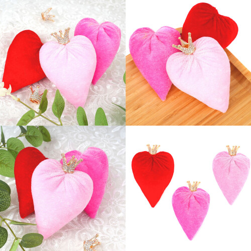 Washable Soft Plush Love Heart Pillow For Sofa Table-rose red 2