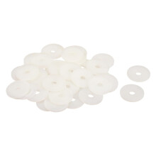 Arandelas de nailon, 40 arandelas espaciadoras planas de plástico blanco, juntas de grifo redondas surtidas, anillos para plomería, espaciador de