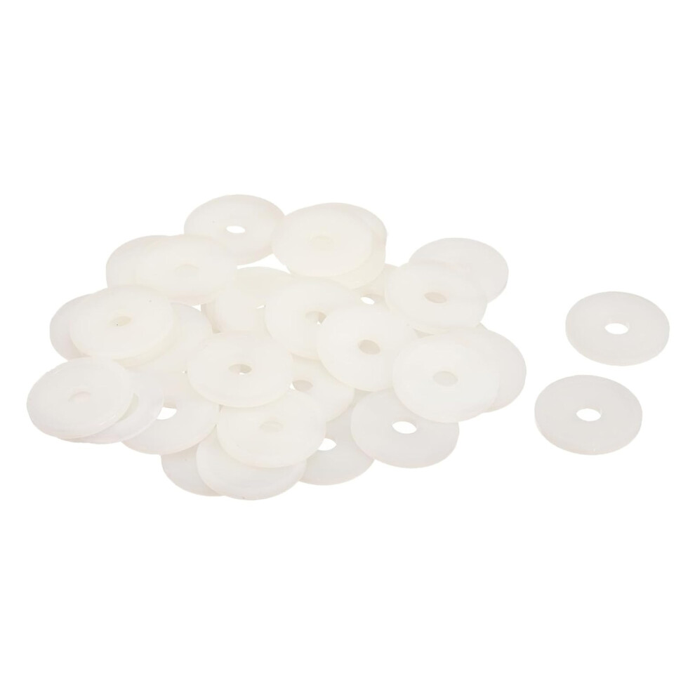 Nylon Washers, 40 Pcs White Flat Plastic Spacers Washers, Assorted Round Tap Seals Gaskets Rings For Plumbing, Sheet Gasket Fastener Sealing Spacer Ga 9454554586830