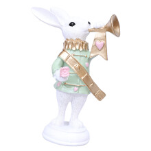 Durable Resin Easters Rabbit Sculpture Elegant-Trumpet Rabbit