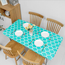 Table Protector for Dining Table, Waterproof Stain Resistant Rectangular Table Cover with Elastic Lining All Around, 100% Waterproof PVC Dust Proof We