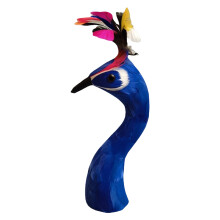 Decoratief gevederd pauwenhoofdbeeld voor kast- en-S Blauw