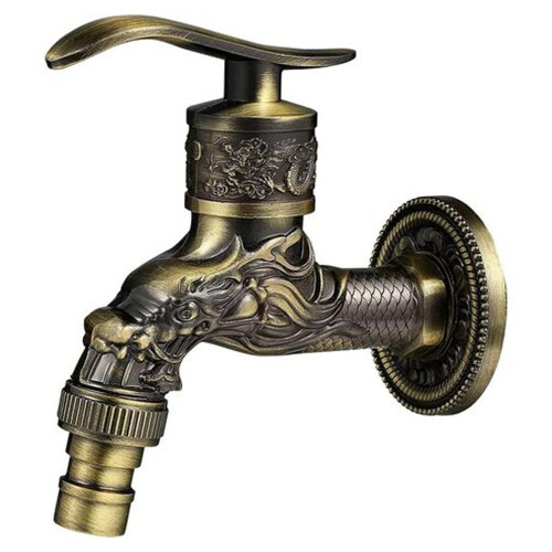 Βρύση κουζίνας vintage design, βρύση νερού τοίχου από συμπαγές κράμα αντίκας για