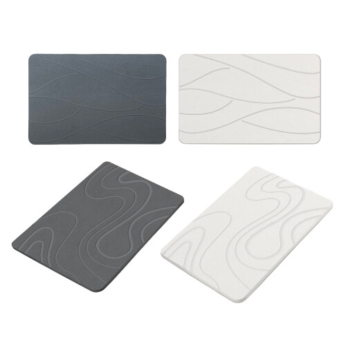 Badmat Sneldrogend Diatomeeënaarde Badkamertapijt-rivier wit 1