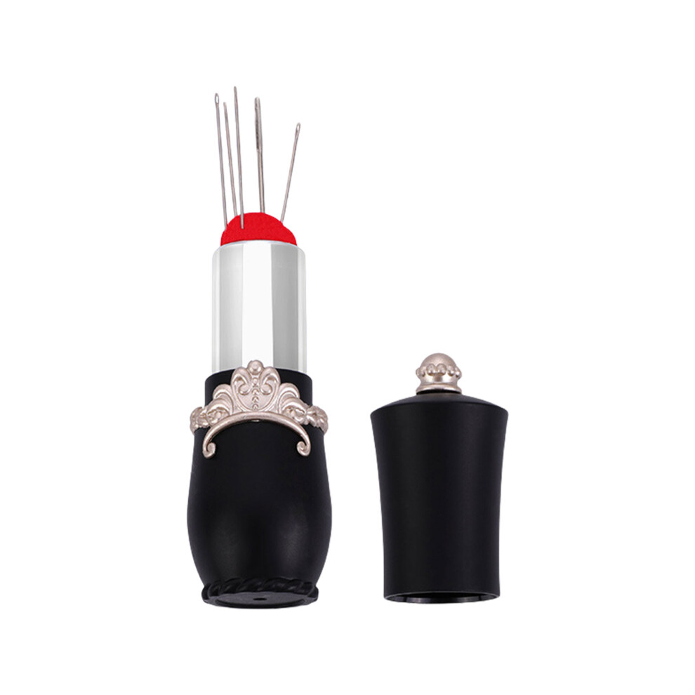 Multifunctional Pin Cushion Lipstick Shape Sewing Pin-black