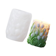 Flower Cylinder Candle Mould Carving Pattern Wavy-E type