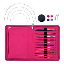 12Pair Aluminum Interchangeable Circular Knitting Needle Set