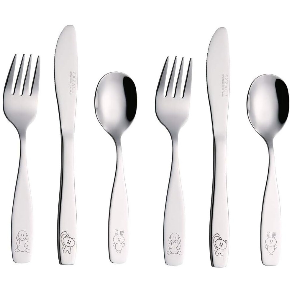 Rust Resistant Children's Flatware, Mirror Polished Toddler Utensils for Safe Cutlery Use at Home Kindergartens