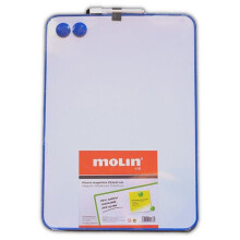 Quadro branco A3 - Molin - 29x42 cm - Marcadores incluídos - Leve - Fácil de apagar - Ideal para escritório