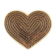 10 Pcs Sequins Patches Heart Shaped Embroidered Patches-Gold