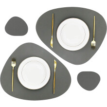 Elegante Tischschoner, abwischbare Platzsets und Untersetzer, stilvolles Design für die Büro- und Heimdekoration (45 x 38 cm, 13 x 11 cm)