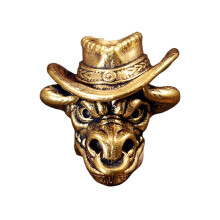 Antiqued Cattle Head Copper Jewelry Pendant Decorative-Brass