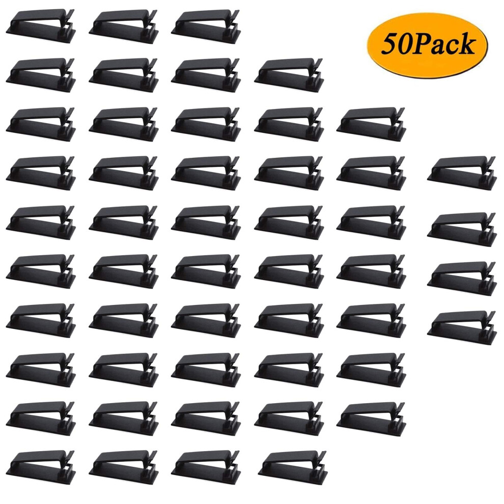 Cable Management Clips For Under Desk Wire Management, Multiple Cord Holders For Tv, Pc, Ethernet Cable, Adhesive Organizer With 3M Strong Back Glue, 9198585550483