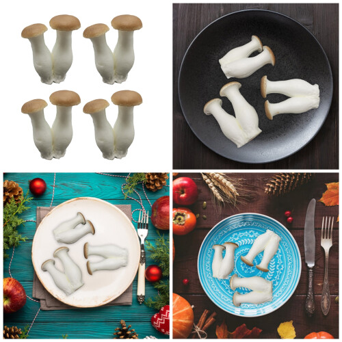 4Pieces PU Miniature Mushroom Figurine Realistic Artificial 1