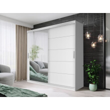 (203cm, White) FHI-IBIZA Modern Sliding Door Wardrobe