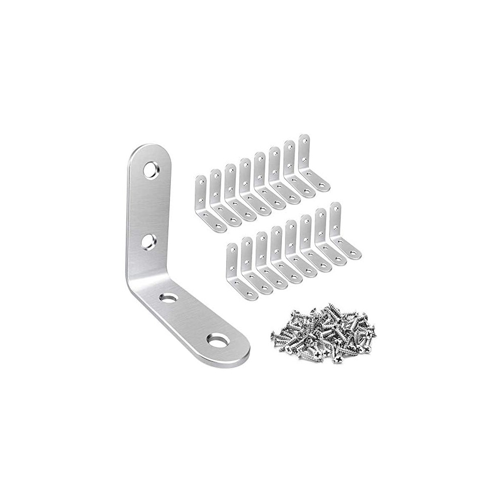 Stainless Steel L Bracket For Wide Application, Heavy Duty Metal Corner Brace With Countersunk Design, Ideal For Furniture Construction And Repair (Pa 9135470020447