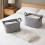 Pack Of 2 Felt Storage Baskets with Handles Multipurpose Dirty 6