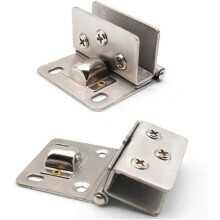 Bisagra para puertas de vidrio, bisagra ajustable de acero inoxidable con abrazadera bilateral cuadrada, serie de bisagras para muebles,