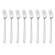 Garfo estilo coreano, garfo de mesa em aço inoxidável com cabo ergonômico, pegada firme e segura, material durável para uso diário, acabamento