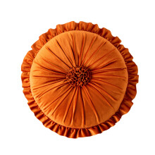 Almofada redonda plissada para decoração de quarto, almofada decorativa para casa com ampla aplicação e design plissado encantador, almofada de