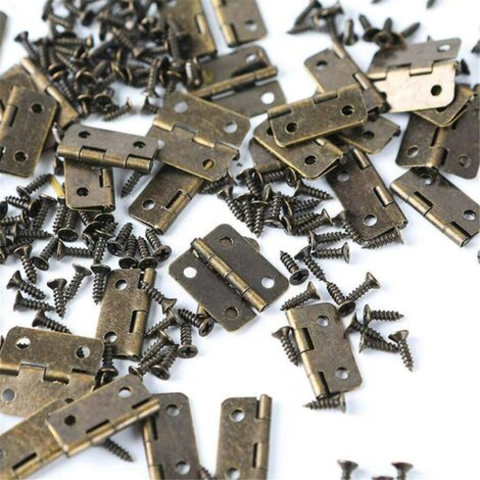 Iron Metal Construction Decorative Hinges, Mini Retro Metal Hinges For Diy Model Crafting, Bronze Finish With Rust Resistance, Suitable For Cabinet An 9454554567396