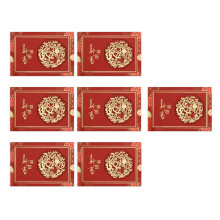Set of 7 Creative 3D New Year Paper Cards Bright Color-new year