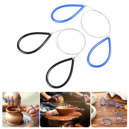 2Pcs Ceramic Clay Cutting Wire Tool Stainless Steel Wire Clay 1