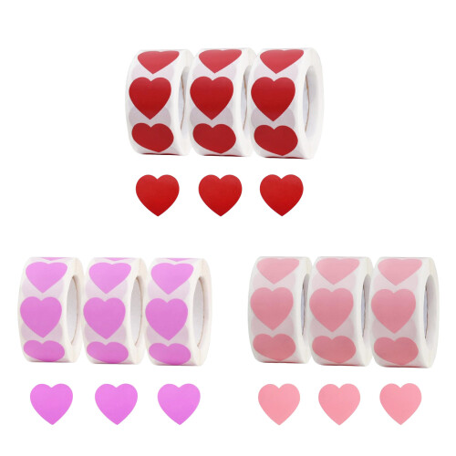 1500 Stück Liebes-Herz-Aufkleber,-Lila 1
