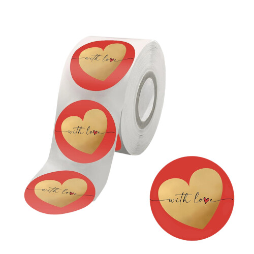 Valentinstag-Herzaufkleber, 38 mm, selbstklebende