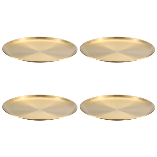 4er-Pack multifunktionale Teller aus 304 Edelstahl,-Gold 17cm