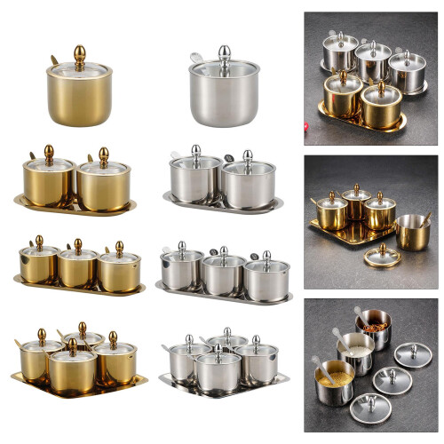 Gewürzglas aus Edelstahl 304,-Einzelnes Gewürzglas in Gold 1