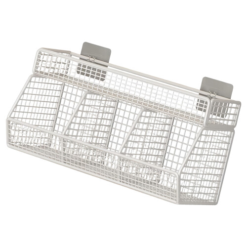 Sturdy Metal Wire Wall Mount Basket- White Three Grid