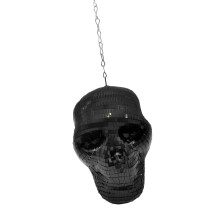 Reflective Skull Centerpieces Hanging Ornament Discos-Black