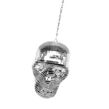 Reflective Skull Head Discos Balls Hanging Ornament Gift-Silver