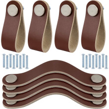 Tiradores de cuero para decoración del hogar, tiradores de cajones de cuero genuino con agarre cómodo, diseño ergonómico, mejora duradera de